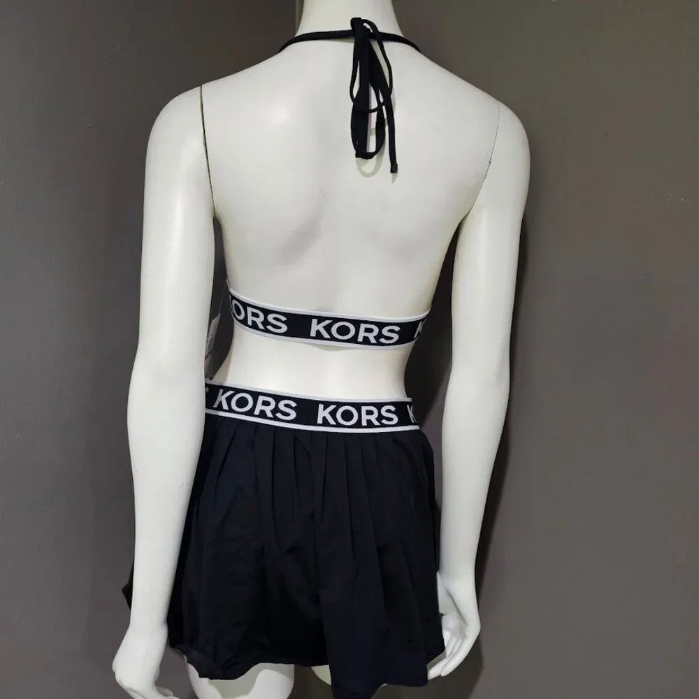 Michael Kors Logo-Elastic Swim Top and Skort - Picture 5 of 11